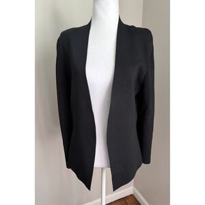 M.M.LaFleur XL Woolf Jardigan Black Open Front Knit Blazer Jacket Career Work